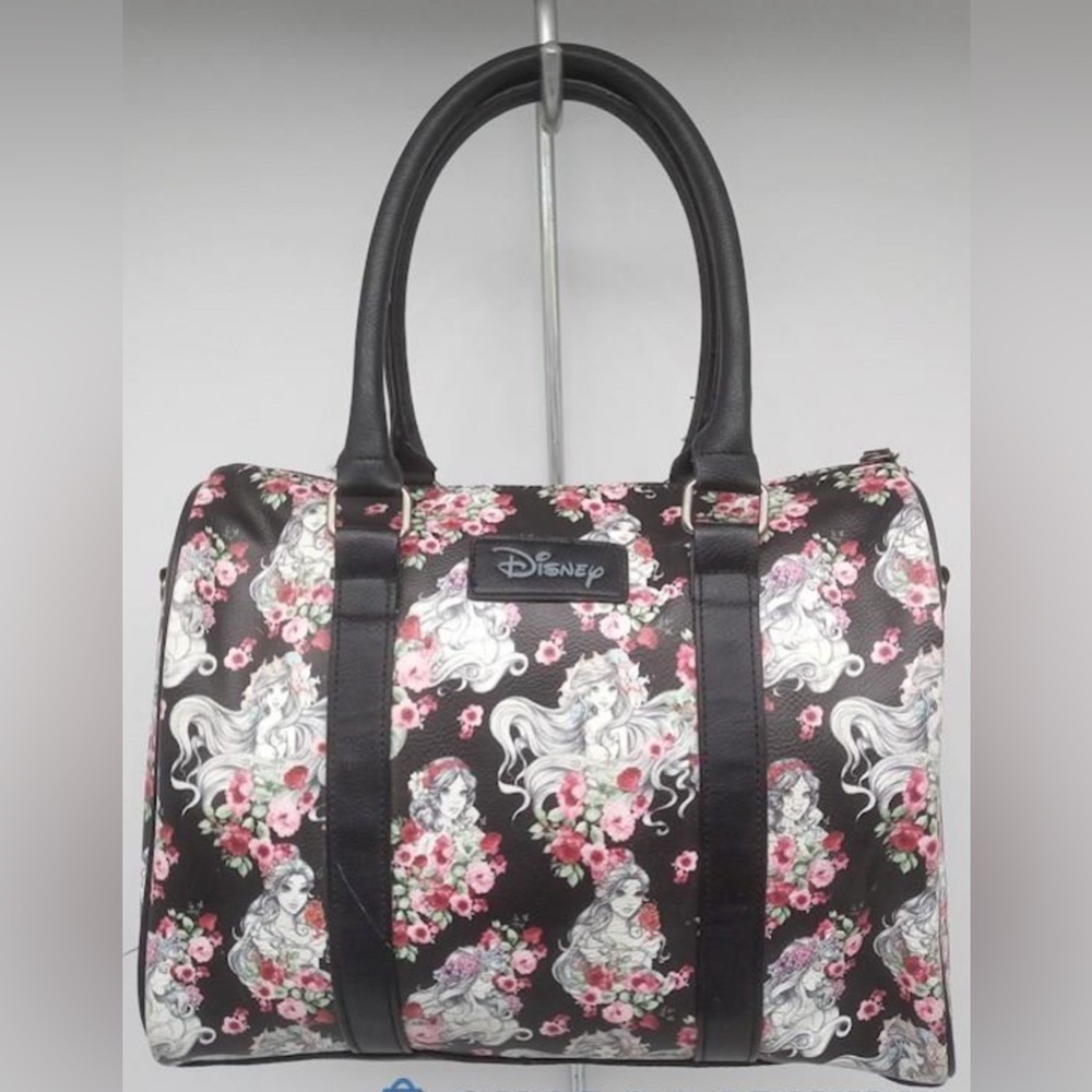 Loungefly X Disney Princesses Black/White Faux Pebble Leather Tote Handbag Purse